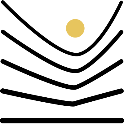 a yellow circle deflecting a series of horizontal lines