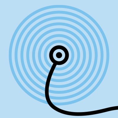 concentric circles around a stethoscope 